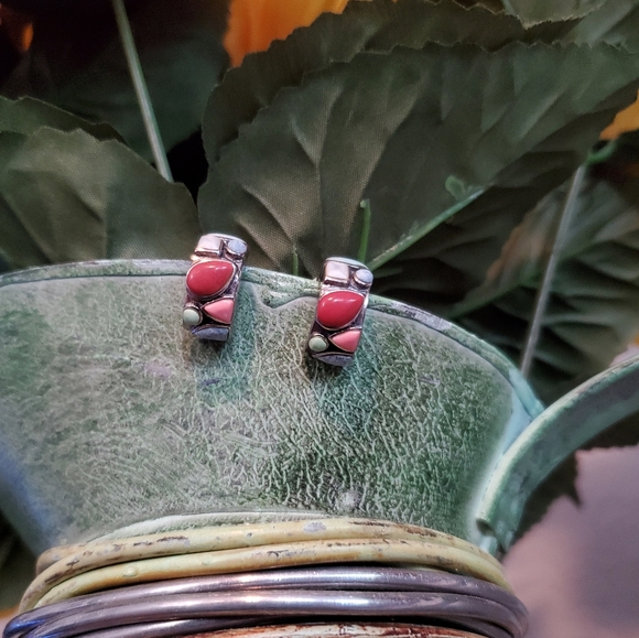 .925 Sterling Silver Earrings Set with Multiple Stones - Picture 3 of 8